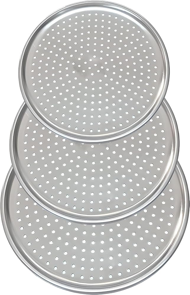 Orret Home Paslanmaz Çelik Pizza Tepsisi,Delikli Lahmacun Ve Pizza Tavası,Fırın Tepisisi (32 Cm)