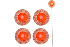 Alongen Mopa de limpieza giratoria de 360 grados con 4 barras extraíbles y 4 cabezales de fregona intercambiables, kit de limpieza de ventanas de polvo de microfibra redondo ajustable para pared (B)