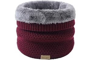 HYUET Cache-Cou Hiver Écharpe Circulaire Tricotée Tour de Cou Col Épaisse Cache Cou Doublée de Tube Écharpe en Polaire Thermique Doux Hommes Femmes Hiver pour le Ski Moto Vélo