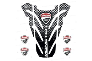 BLACK DOVES GRAPHICS Protección Portector De Depósito Adhesivo Resina Compatible con Ducati Monster 696 796 1100 Tank Pad serbatoio