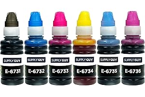 Supply Guy Tusze kompatybilne z Epson T673 dla EcoTank L800 L805 L810 L850 L1800 (6 x 70ml)