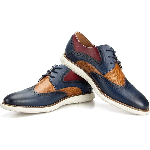 JITAI Men\'s Blue02 Velvet Tassel Loafers Embroidery Slip On Block Heel Shoes JITAI Men main image 3