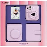 Instax mini 13 Fotoğraf Makinesi 10'lu Film Kare Alb&uuml;m ve Deri Kılıf Bundle Box (Pembe)
