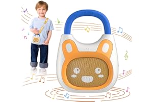 alilo Pocket Bunny Portable Kids Music Player, Musical Toys for Toddlers 1-3-5, Preloaded 120+ Stories/Music/Lullabies/White Noise,High Fidelity Sound Travel Bluetooth Speaker (with Strap and Ring)