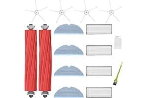 RUKHOOL Akcesoria Zamienne Zestaw do Roborock S7 Maxv Ultra S7 Pro Ultra S7 Max Ultra S7 Plus Zapasowy odkurzacz do mopa, 4 filtry 4 szczotki boczne 4 ściereczki 2 główne szczotki