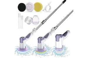 WINDANCY Electric Cleaning Brushes with 5 Interchangeable Brush Heads and 2 Adjustable Speeds, Cordless Handheld Cleaning Brush for Cleaning Bathroom and Kitchen