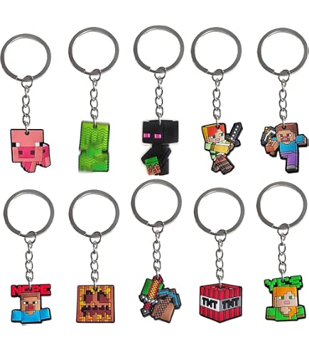 Kit Cadeaux Anniversaire Thème Jeu Vidéo - Porte-Clés, Bracelets Silicone, Stickers - Pour Goodie Bags Enfants