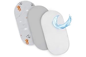TOTSY BABY Lenzuola con angoli per passeggino Set di 3: 35x75 cm - 2 lenzuola + 1 coprimaterasso impermeabile - Accessori per lettino per culla co-sleeping carrozzina 35 x 75