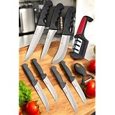 S&uuml;rLaz 9 Piece Dowry Knife Set Kitchen Knife Set Sharpening Peeling