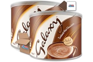 Galaxy Instant Hot Chocolate 2x1kg | Galaxy Smooth & Creamy Approximately 40 Servings Per Pack Boxed Treatz