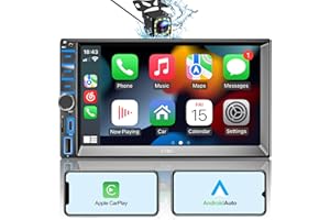 SANJSJHXJ RDS Autoradio 2 Din Compatibile CarPlay&Android Auto,7 pollici HD Touch Screen con Bluetooth 5.2,Lettore MP5 per auto con Backup Camera(Free)/USB Type-C Port/SWC/AV In/MirrorLink/AMFM Car Radio