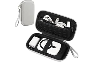Teskyer Organizador de Cables - Carcasa Rígida, Impermeable, Protección Mejorada, Portátil, Accesorios de Viaje, (17,5 x 9,5 x 5,5 cm) - Diseño Compacto, Gris