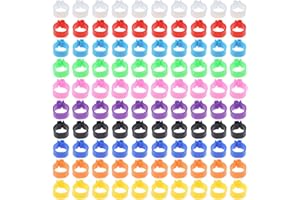 Toyvian 100Pcs Bird Leg Bands Pigeons Foot Ring Bands Clip On Leg Rings Identification For Pigeon Dove Chicks Bantam Quail Finch Poultry Chicken (Mixed)