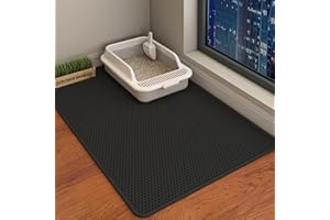 ERHAOG Katzenklo Matte Katzenstreu Matte 118 * 62 cm - Doppelte Schichte Wasserdichte Entwurf Katzenmatte Katzenklo, Katzentoilette Matte Vorleger Katzentoilette für Toilette