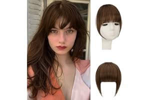 ‎SOFEIYAN Sofeiyan Bangs Clip in 100% Remy Echthaar Fringe Bangs One Piece Human Hair Clip in Pony Fringe Extensions Natürliche Bangs with Tempel Haarteile Echthaar Haarverlängerung für Frauen