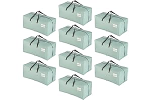 VENO 10 Pack Heavy-Duty Extra Large Moving Bags W/Backpack Straps, Moving House Essentials, Clothes Storage, Packing, Laundry Bags, Reusable and Sustainable (Light Green Matte, 10 Pack)