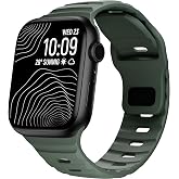Apple Watch URUCHI Yumuşak Silikon Su Ge&ccedil;irmez Watch Band, Apple Watch Ultra Kordonları ile uyumlu 49/45/44/42 mm, iWatch Ser