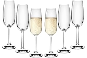 Gerlach 1760 Flow - Lot de 6 flûtes à champagne - 175 ml - Passe au lave-vaisselle - Transparent