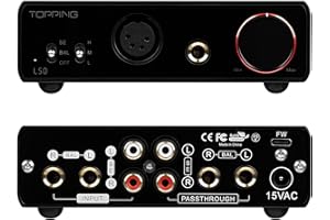 FANMUSIC Topping L50 Verstärker NFCA Module 0,3uV Ultra Low Noise Kostengünstiger Bypass-Ausgang Kopfhörerverstärker (Schwarz)