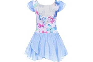 Arshiner Niña Vestido de Ballet Maillot de Danza Gimnasia Leotardo Algodón Traje de Ballet Tutú