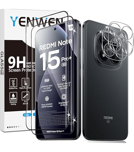 Effcotuo Schutzfolie für Xiaomi Redmi Note 15 Pro Plus/15 Pro /POCO M8 Pro 5G für Panzerglas Kamera Schutzfolie 9H Härte Displayschutz Folie Anti-Scratch Ultra Dünn Displayschutzfolie