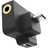 Hensych für Osmo Action Mikrofon 3,5 mm/USB-C-Adapter,Laden des Audio-Adapters Audio Externe 3,5 mm Mikrofonhalterung für Kli