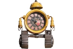 ProdBuy Home Steampunk Metal 23cm Robot Mantel Table Desk Clock