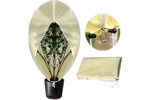 Ujaxjaxi Winterschutz für Kübelpflanzen 180CMx210CM,XL/XXL Winterschutz für Pflanzen Frostschutz Pflanzen, Wiederverwendbar Winterschutz für Palmen,Olivenbaum,Blumen mit Reißverschluss und Zugband