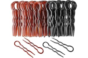 HEQISHUN 40 sztuk brązowych spinek do włosów w kształcie litery U, spinki do włosów, do salonu fryzjerskiego, dla kobiet, dziewcząt, kobiet (czarne + brązowe)