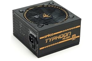 SPYCO Typhoon PS-851, Gaming PSU 850W, 80 PLUS Gold, Full Modular, Low Noise, ATX Power Supply Unit, Super Silent Fan, 105°C Capacitors, Flat Cables, Compact, 5 Years Warranty