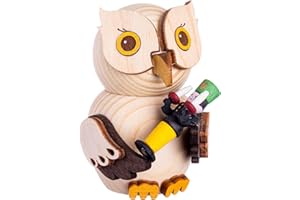 ‎KUHNERT Kuhnert - Dekoration/Holzfigur - Mini Eule mit Bergmann - ca. 7cm - Made in Germany