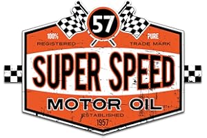 Finest Folia Adesivo Motivi retrò Vintage Sticker Old School Ace Kult Rockabilly Decorative per Auto Moto Casco Garage (R147-05 Super Speed)