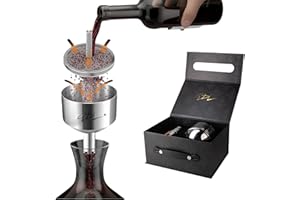 GDL GIOVANNI DE LUCA Set Sommelier Premium-Imbuto Decanter, Aeratore e Filtro Doppio Strato in Acciaio Inox Ossigena ed Esalta Bouquet e Aromi, Trattiene Sedimenti-per Vini Rossi/Bianchi Invecchiati Cavatappi Box Elegante
