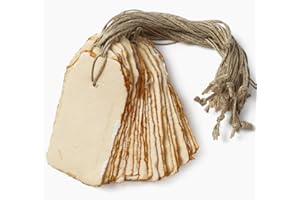 ‎WANDERINGS Wanderings Vintage Handgefertigte Weiße Etiketten Mit Büttenrand – Nur 9,5 x 4,5 cm – 25 Stück – Ideal Für Geschenkanhänger, Preisschilder, Kunst Und Handwerk, Tischkarten, Namenskarten – Dick 150 gsm