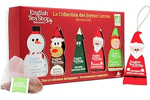 English Tea Shop - Joyeux Lurons - Coffret thés et infusions bio - Idée cadeau Noël - 10 sachets pyramides - Idéal à offrir