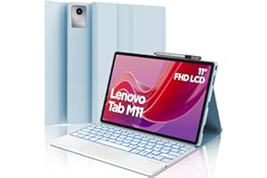 WINCHKING Tastiera per Lenovo Tab M11, Custodia con Tastiera per Lenovo Tab M11 2024 11", Cover Touchpad Tastiera Bluetooth Retroilluminata Magnetica Staccabile QWERTY Italiano per Lenovo M11 Tab 11", Azzurro