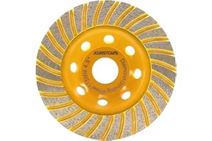 KURSTOL Diamond Grinding Cup Wheel - 4.5"/115mm Turbo Row Angle Grinder Cup Wheel for Cutting,Grinding,Smoothing,Shaping Concrete,Marble,Granite,Masonry,Brick 7/8"-5/8" Arbor