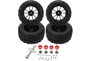 VGEBY RC Autoreifen,4PCS RC Felge Gummireifen Kunststoff mit 10 Speichen Set für Monster Trunk 1/8 1/10 RC Car Touring Car Reifen Automodell Spielzeug