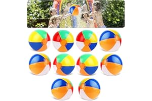LWMTT 10 Pezzi Palloni da Spiaggia Gonfiabili, Palline per Piscina Bambini, Palla Gonfiabile Bambini Pallone Gonfiabile ad Acqua perFesta in Spiaggia Festa in Piscina Attività Estive All'aperto