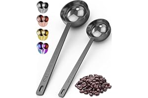 ORBLUE Cucharas Medidoras de Acero Inoxidable para Echar Café, Set de 2 (Black)