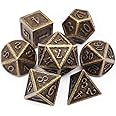 Haxtec Metal Dice Set D&D Ancient Bronze Polyhedral DND Dice for Dungeons and Dragons Gifts RPG Accessories- Enamel DND Dice (Antique Bronze)