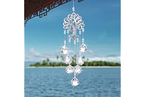 Seasboes Appeso Arcobaleno Prisma Finestra, Crystal Suncatcher, Acchiappa-Sole in Cristallo Ornamento da Finestra con Farfalla, Suncatcher Decorazione per Casa Giardino Nozze (bianco)