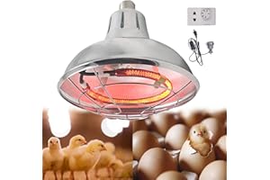DBZDM Lampe Chauffante Poussin avec Thermostat, Lampe Infrarouge Chauffante Animaux, Lampe Chauffante pour Poussin Chiots et Tortue, Température Réglable: 200W-400W