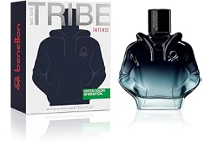 United Colors of Benetton We Are Tribe Intense, Eau de Parfum de Hombre, Larga duración, Fragancia joven, moderna e intensa, Notas de lavanda, madera, ámbar y frutales, uso diario, 90 ml