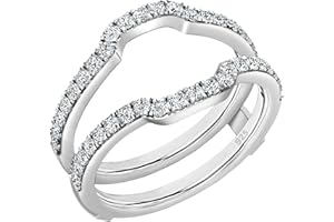 Dazzlingrock Collection Cubic Zirconia Wedding Band Enhancer Guard Ring, Sterling Silver