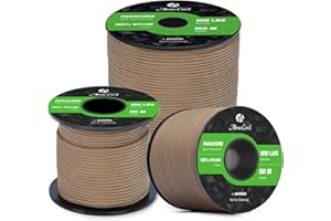 Abma Cord Paracord 2mm Cuerda de 100% Nylon 30m Tipo I Cuerda de Paracaídas 1 Hebra - MAX. 45 kg - Marrón