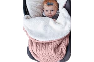 HJYOKUSO Couverture d’emmaillotage tricotée pour nouveau-né, bébé fille ou garçon, sac de couchage en polaire épaisse, légère et douce, unisexe, pour l’hiver, pour la crèche, les bébés de 0 à 12 mois