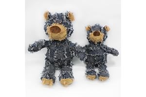 Fewlew Comfy Bear Dog Toy 2 Pieces, Plush Dog Toy Bear, Blue and Brown Bear Dog Toy for Dogs to Play And Interact