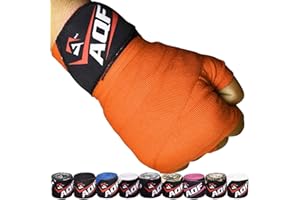 AQF Boxing Wraps Inner Gloves - 4m Elasticated Thumb Loop Punching Hand Wraps - Muay Thai Hand Training Protection Mitts for Boxing, MMA Kickboxing Martial Arts, Sports - Men & Women