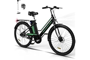 COLORWAY BK8 Bicicleta eléctrica de 26" × 2,35" para desplazamientos Diarios con batería extraíble de 36V 12Ah, Pantalla LED, Motor de 250W, Freno de Disco Doble, ebike para Adolescentes y Adultos.